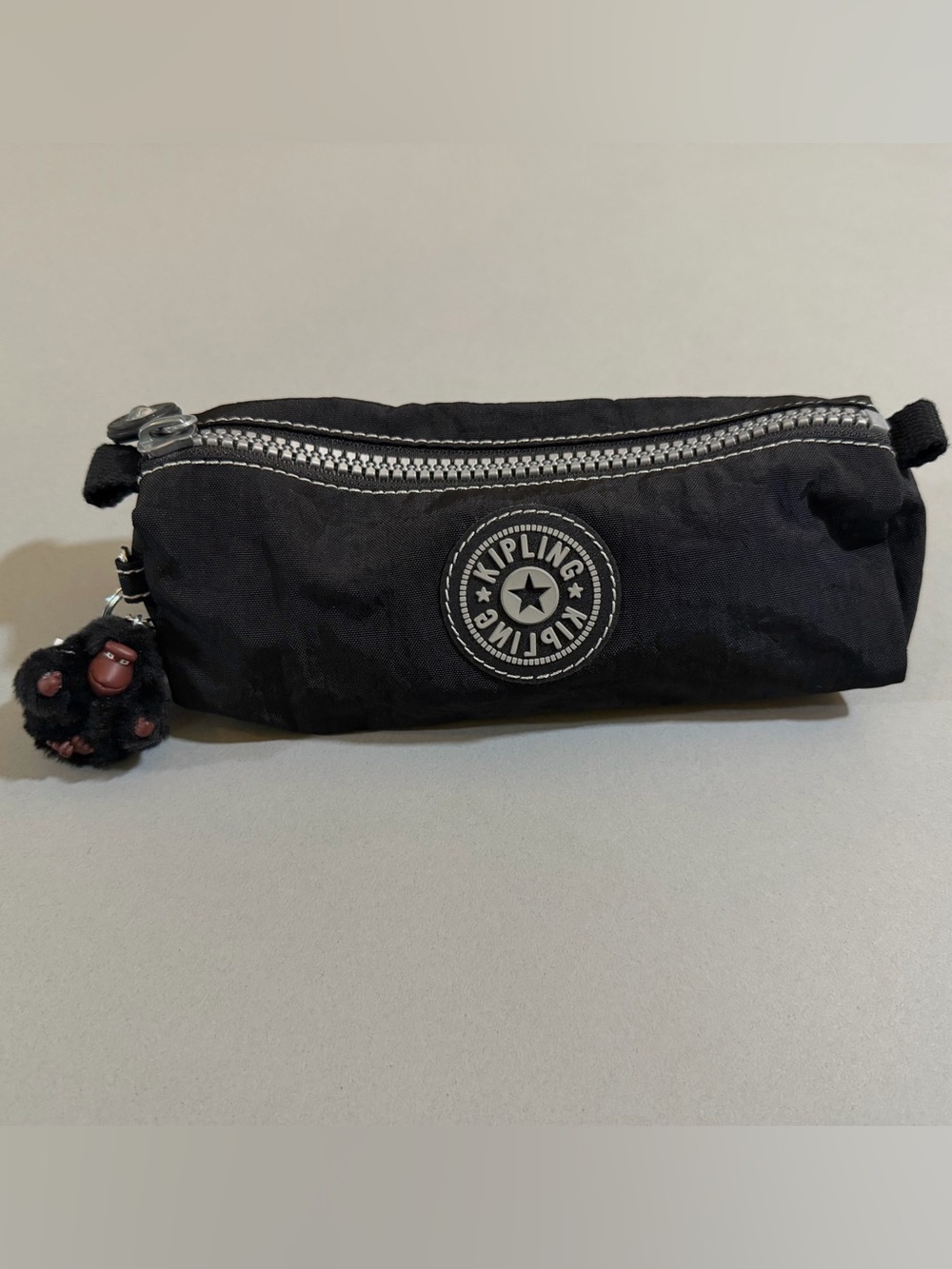 NWOT Kipling Black Nylon Pouch With Monkey Keychain
